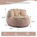 Fauteuil poire Okak en fausse fourrure multicolore, grand pouf fauteuil avec poignée de transport et sans assemblage, mousse déchiquetée haute résilience
