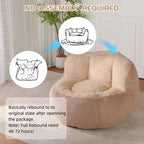 Fauteuil poire Okak en fausse fourrure multicolore, grand pouf fauteuil avec poignée de transport et sans assemblage, mousse déchiquetée haute résilience