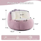 Fauteuil poire Okak en fausse fourrure multicolore, grand pouf fauteuil avec poignée de transport et sans assemblage, mousse déchiquetée haute résilience
