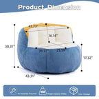 Fauteuil poire Okak en fausse fourrure multicolore, grand pouf fauteuil avec poignée de transport et sans assemblage, mousse déchiquetée haute résilience