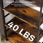 Bibliothèque Celebalcony, Bibliothèque arquée à 5 niveaux, Étagère haute pour CD/livres, Organisateur de rangement pour bureau à domicile, pour chambre/salon, Marron