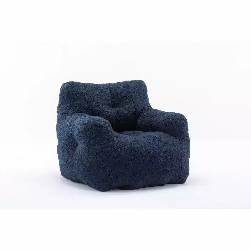 Fauteuil poire en tissu Teddy Okak, fauteuil poire rempli de mousse à mémoire de forme avec dossier ergonomique pour salon, aucun assemblage requis