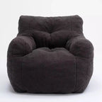 Fauteuil poire en tissu Teddy Okak, fauteuil poire rempli de mousse à mémoire de forme avec dossier ergonomique pour salon, aucun assemblage requis