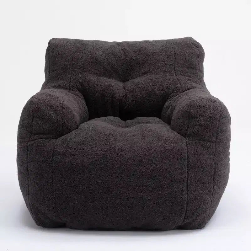 Fauteuil poire en tissu Teddy Okak, fauteuil poire rempli de mousse à mémoire de forme avec dossier ergonomique pour salon, aucun assemblage requis