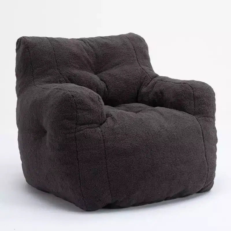 Fauteuil poire en tissu Teddy Okak, fauteuil poire rempli de mousse à mémoire de forme avec dossier ergonomique pour salon, aucun assemblage requis