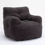 Fauteuil poire en tissu Teddy Okak, fauteuil poire rempli de mousse à mémoire de forme avec dossier ergonomique pour salon, aucun assemblage requis