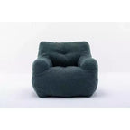 Fauteuil poire en tissu Teddy Okak, fauteuil poire rempli de mousse à mémoire de forme avec dossier ergonomique pour salon, aucun assemblage requis