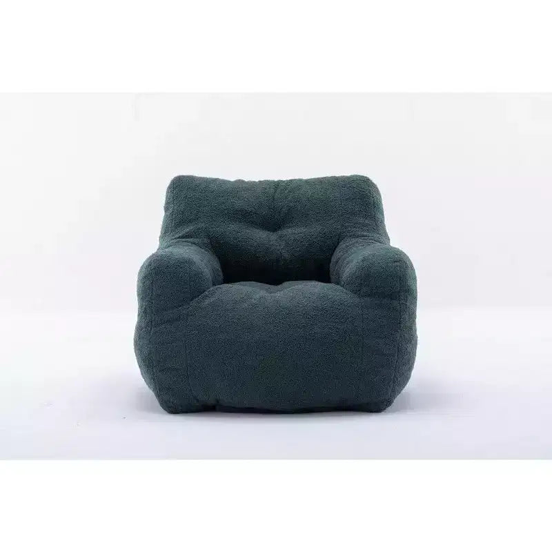 Fauteuil poire en tissu Teddy Okak, fauteuil poire rempli de mousse à mémoire de forme avec dossier ergonomique pour salon, aucun assemblage requis