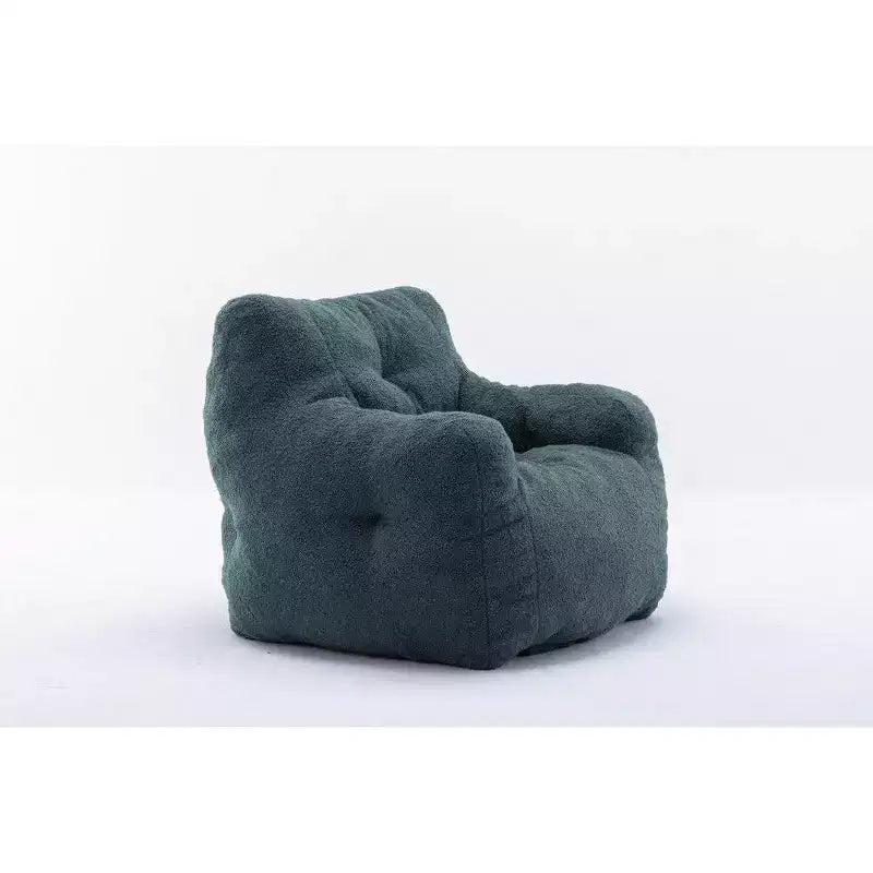 Fauteuil poire en tissu Teddy Okak, fauteuil poire rempli de mousse à mémoire de forme avec dossier ergonomique pour salon, aucun assemblage requis