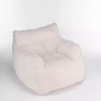 Fauteuil poire en tissu Teddy Okak, fauteuil poire rempli de mousse à mémoire de forme avec dossier ergonomique pour salon, aucun assemblage requis