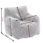 Fauteuil poire en tissu Teddy Okak, fauteuil poire rempli de mousse à mémoire de forme avec dossier ergonomique pour salon, aucun assemblage requis
