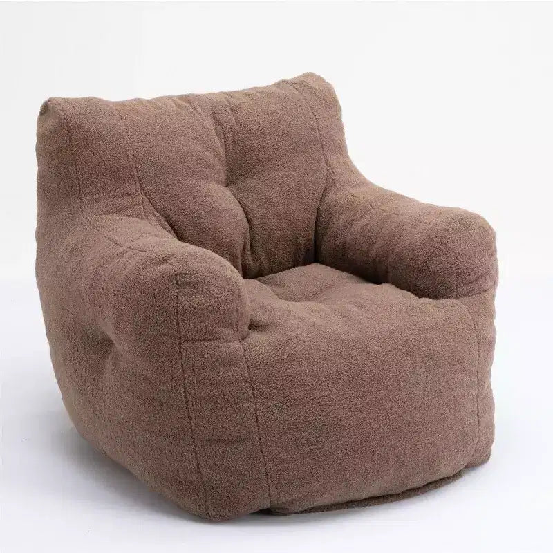 Fauteuil poire en tissu Teddy Okak, fauteuil poire rempli de mousse à mémoire de forme avec dossier ergonomique pour salon, aucun assemblage requis