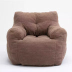 Fauteuil poire en tissu Teddy Okak, fauteuil poire rempli de mousse à mémoire de forme avec dossier ergonomique pour salon, aucun assemblage requis
