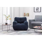 Fauteuil poire en tissu Teddy Okak, fauteuil poire rempli de mousse à mémoire de forme avec dossier ergonomique pour salon, aucun assemblage requis