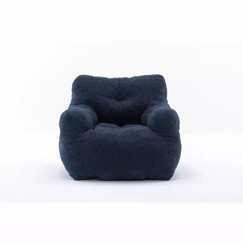 Fauteuil poire en tissu Teddy Okak, fauteuil poire rempli de mousse à mémoire de forme avec dossier ergonomique pour salon, aucun assemblage requis