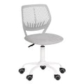 HomeRoots Gray and White Adjustable Height Swivel Rolling Office Chair