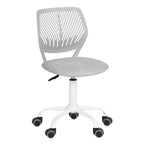 HomeRoots Gray and White Adjustable Height Swivel Rolling Office Chair