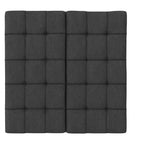 Tiana Pouf de rangement rectangulaire contemporain de 91 cm de large en lin polyester gris ardoise