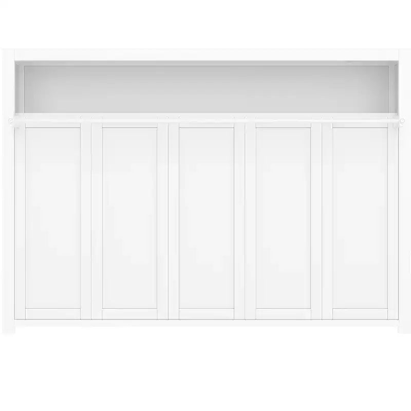Lit escamotable double Bellemave avec étagères et pliable, cadre de lit escamotable mural en métal avec design compact