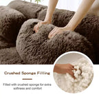 Canapé modulaire 2 places, Tissu peluche doux, Dessous antidérapant, Éponge HD 32D, Aucun assemblage, Conception ergonomique, Avec coussins de salon