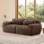 Canapé modulaire 2 places, Tissu peluche doux, Dessous antidérapant, Éponge HD 32D, Aucun assemblage, Conception ergonomique, Avec coussins de salon