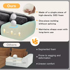 Canapé modulaire 2 places, Tissu peluche doux, Dessous antidérapant, Éponge HD 32D, Aucun assemblage, Conception ergonomique, Avec coussins de salon
