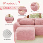 Canapé modulaire 2 places, Tissu peluche doux, Dessous antidérapant, Éponge HD 32D, Aucun assemblage, Conception ergonomique, Avec coussins de salon