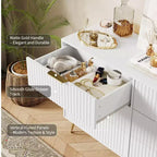 Commode cannelée pour chambre à coucher avec 6 tiroirs, commode en bois, commodes modernes avec poignée en métal pour salon, couloir