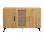 Sideboard Buffet Cabinet - Rattan Mesh Door Engineering Wood Frame Console Table for Entrance Living Room Restaurant