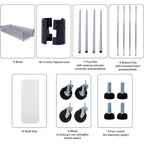 Étagère métallique à 6 niveaux avec roulettes et tapis d'étagère – Organisateur de rangement réglable pour maison, garage, cave, abri de jardin, buanderie