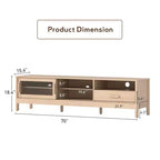 Meuble TV Bestier moderne avec porte coulissante en acrylique, grand tiroir de rangement et étagères réglables pour téléviseurs de 75 pouces
