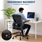 Chaise de bureau ergonomique en maille, support lombaire réglable, accoudoirs relevables, chaise de bureau pivotante à dossier haut, chaise de bureau exécutive roulante pour bureau à domicile