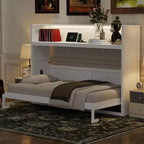 Lit escamotable Clihome Twin XL avec bureau et station de charge USB