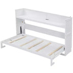 Lit escamotable Clihome Twin XL avec bureau et station de charge USB