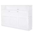 Lit escamotable Clihome Twin XL avec bureau et station de charge USB