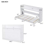 Lit escamotable Clihome Twin XL avec bureau et station de charge USB