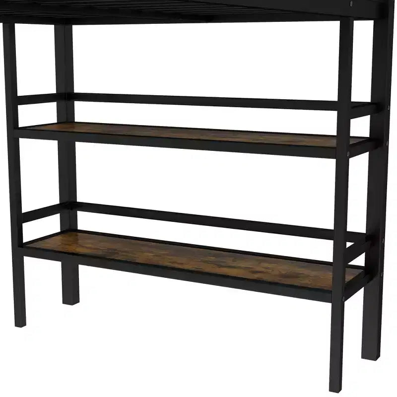 Lit mezzanine en métal pour enfants, noir - ModernLuxe