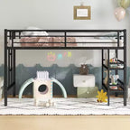 Lit mezzanine en métal pour enfants, noir - ModernLuxe