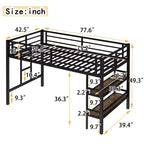 Lit mezzanine en métal pour enfants, noir - ModernLuxe