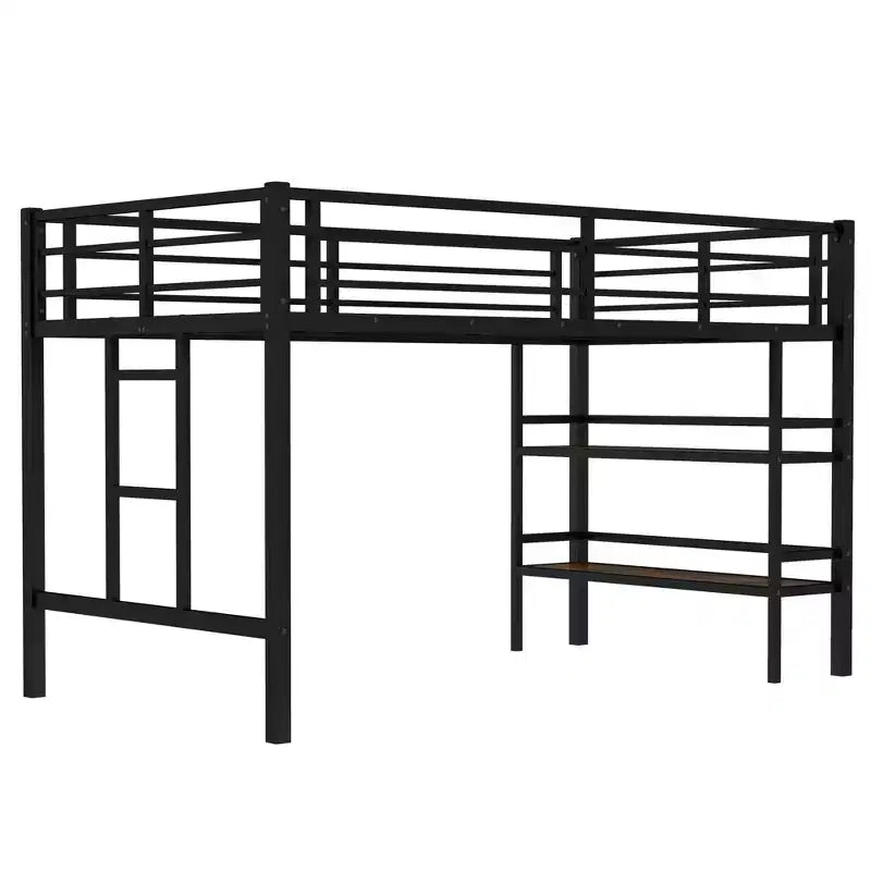 Lit mezzanine en métal pour enfants, noir - ModernLuxe