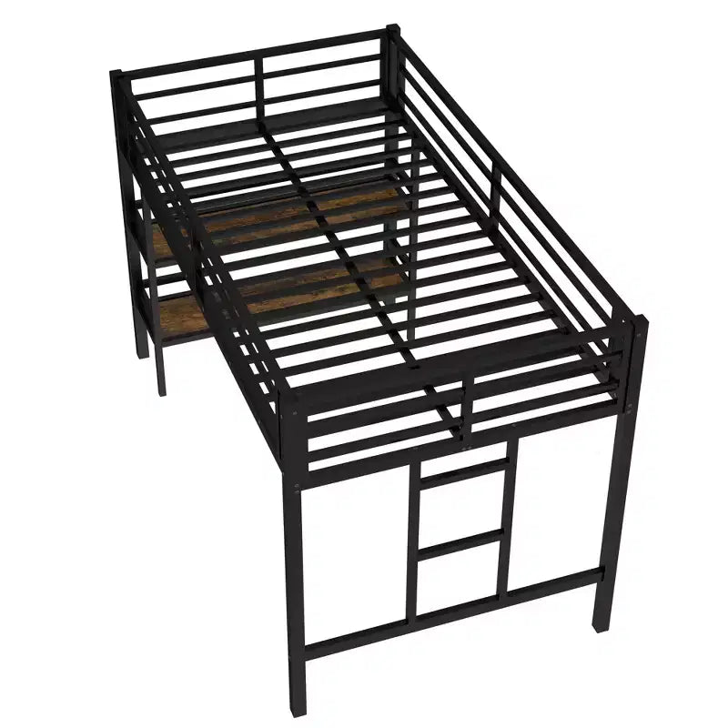 Lit mezzanine en métal pour enfants, noir - ModernLuxe