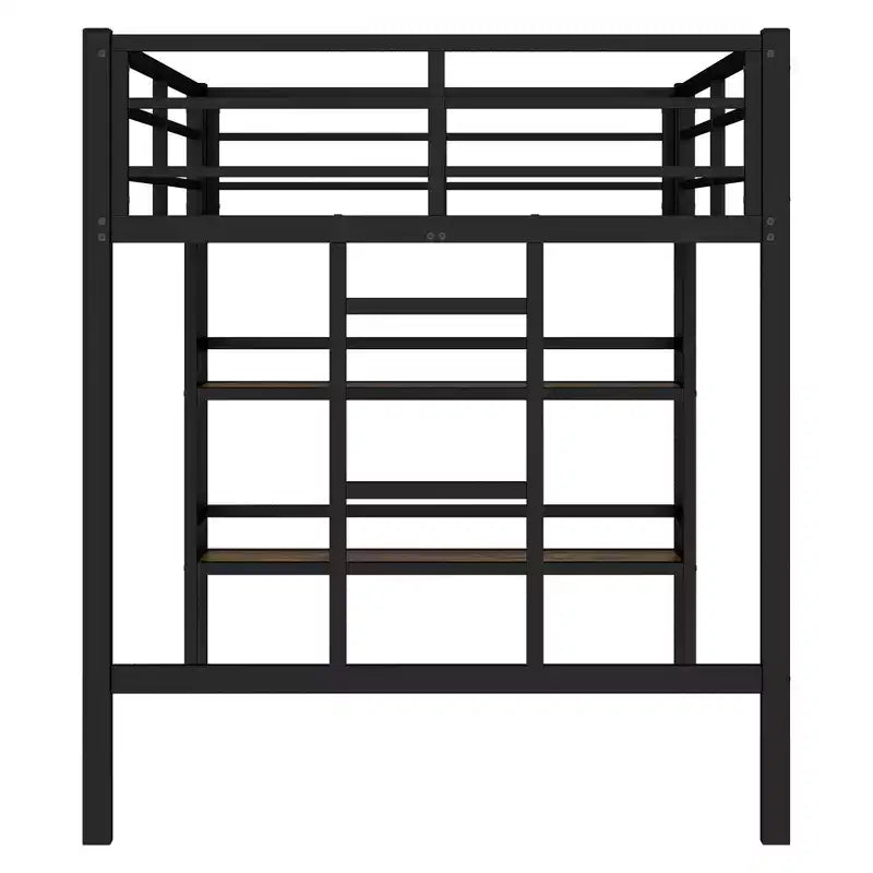 Lit mezzanine en métal pour enfants, noir - ModernLuxe