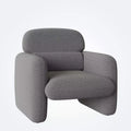 Gray Upholstered Accent Chair Single Seater Lounge Chair, 30.7x29.5x28.5 Plush Velvet Fabric Over Wood Frame for Living Room Reading Nook