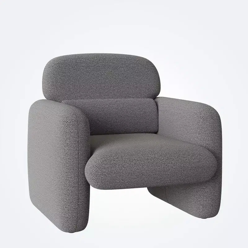 Gray Upholstered Accent Chair Single Seater Lounge Chair, 30.7x29.5x28.5 Plush Velvet Fabric Over Wood Frame for Living Room Reading Nook