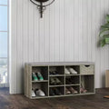 Shoe Change Stool with Cushioned Seat, Shoe Changing Bench with Organizer for Entryway, Living Room