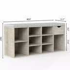 Banc à chaussures avec siège rembourré, Banc de rangement pour chaussures avec organisateur pour entrée, salon