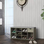 Banc à chaussures avec siège rembourré, Banc de rangement pour chaussures avec organisateur pour entrée, salon