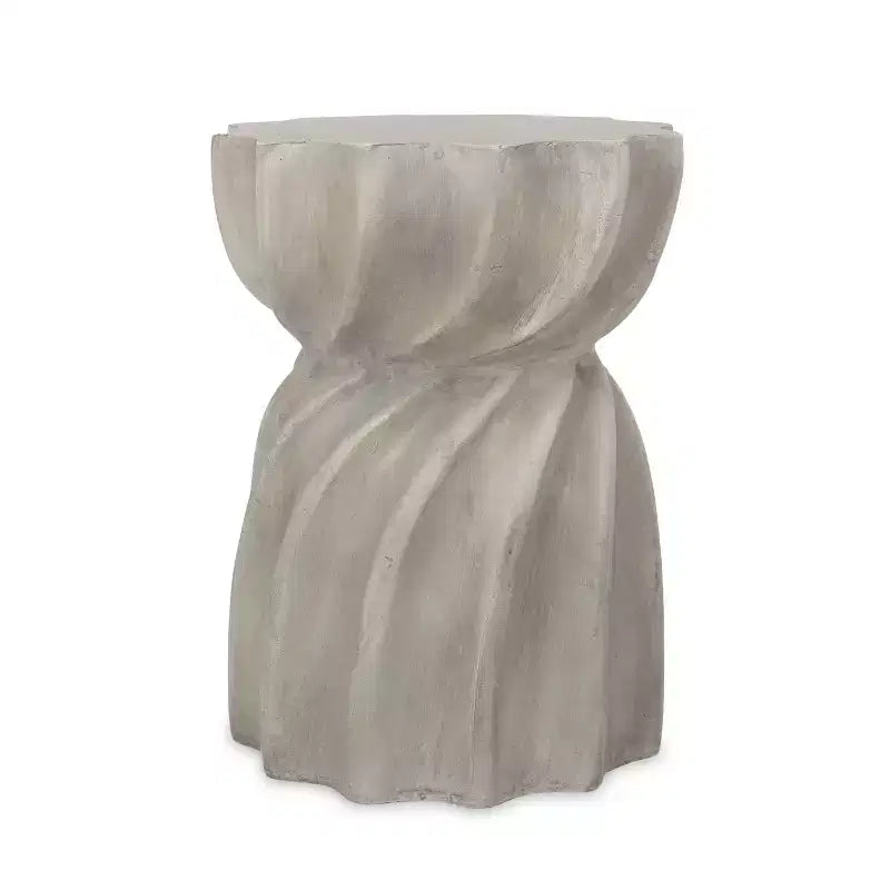 Table d'appoint d'extérieur en béton léger MAYEERTY, forme sablier avec plateau "Sunburst"