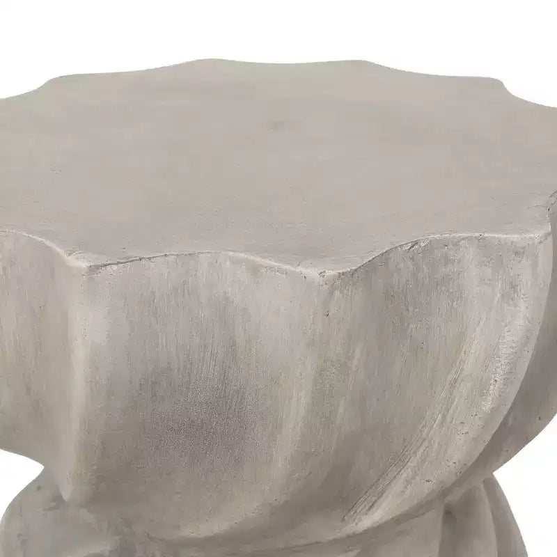 Table d'appoint d'extérieur en béton léger MAYEERTY, forme sablier avec plateau "Sunburst"