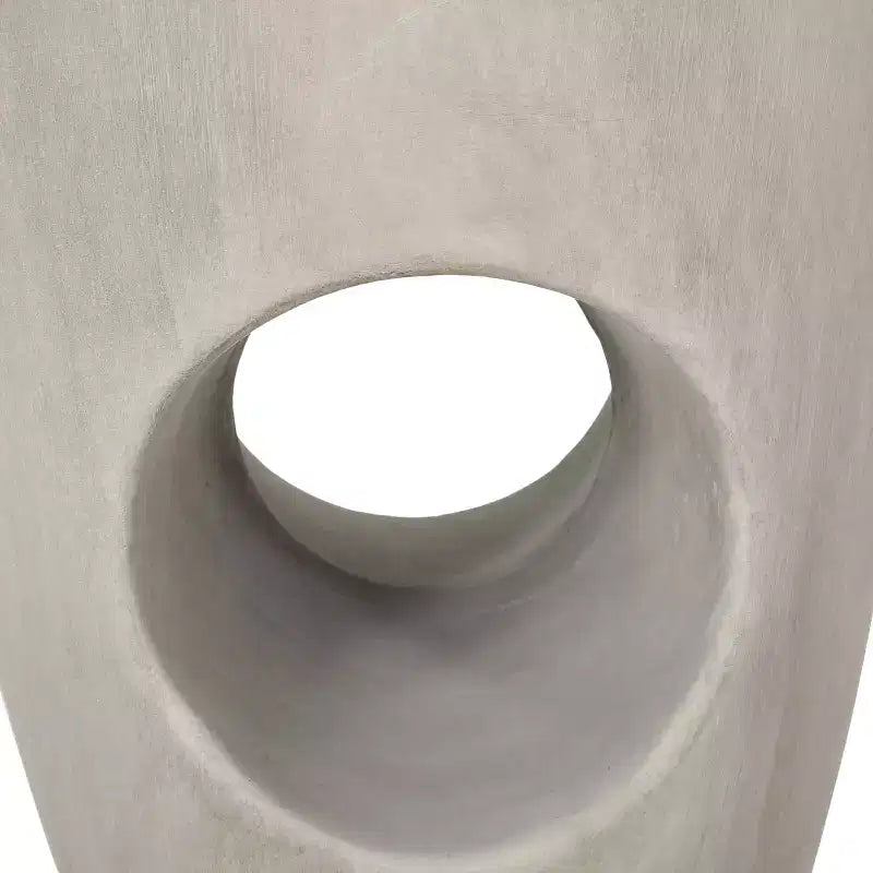MAYEERTY Table d'appoint d'extérieur élégante, forme de tambour ronde en béton